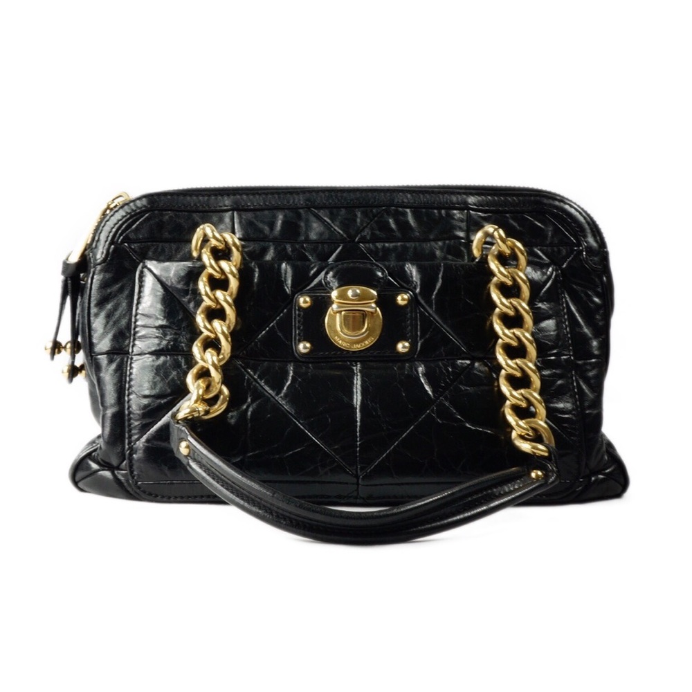 Marc Jacobs Black Leather Satchel Handbag